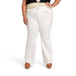 Women's Plus Size High-Rise Flare Jeans Victor Glemaud x Target White Size 24W/2